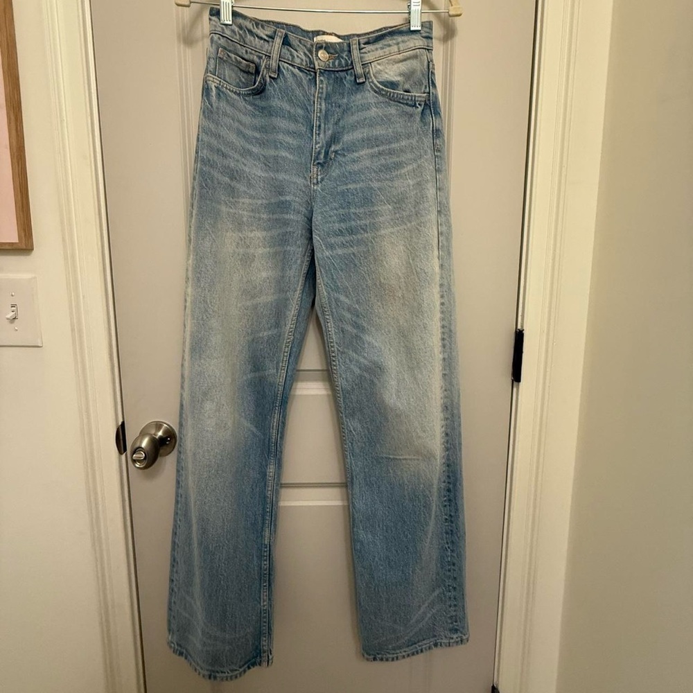 Zara Light Blue Straight Leg Jeans